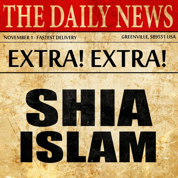 Shia islam, текст статьи в газете — стоковое фото