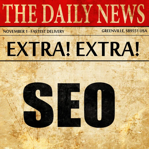 Search engine optimalization, newspaper article text — Stock Photo, Image