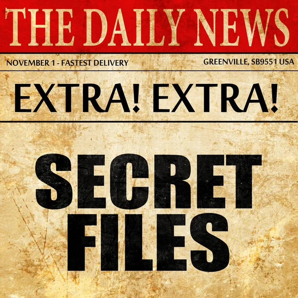 秘密のファイル、新聞記事のテキスト — ストック写真