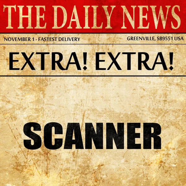 Scanner, Zeitungstext — Stockfoto