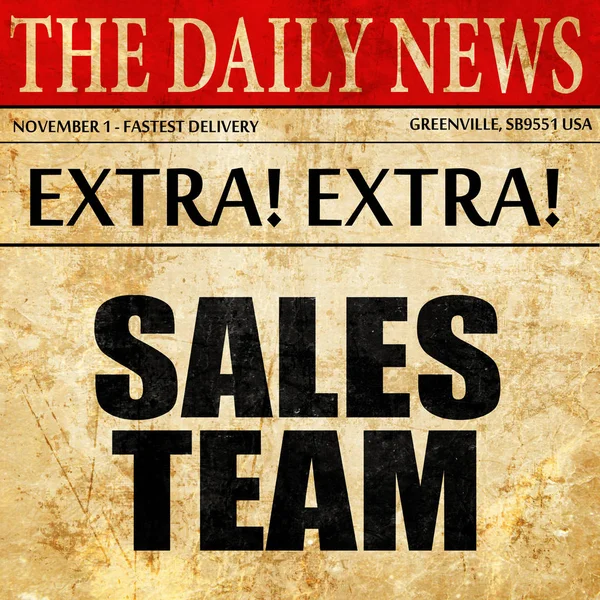 Team di vendita, testo dell'articolo di giornale — Foto Stock