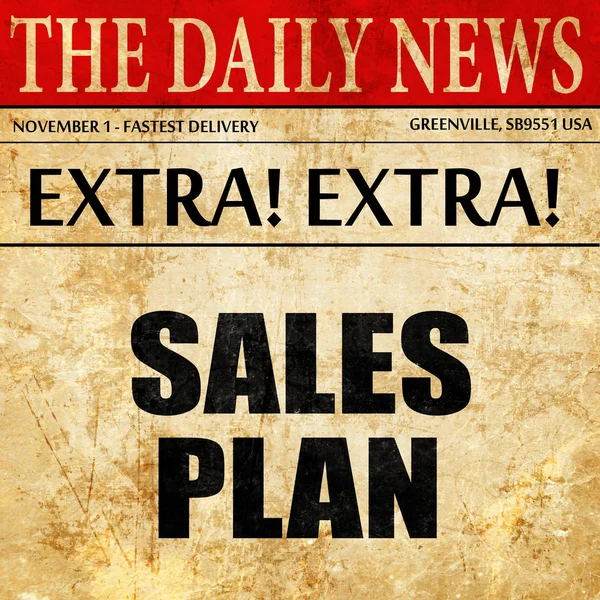 Plan sprzedaży, tekst artykułu gazety — Zdjęcie stockowe