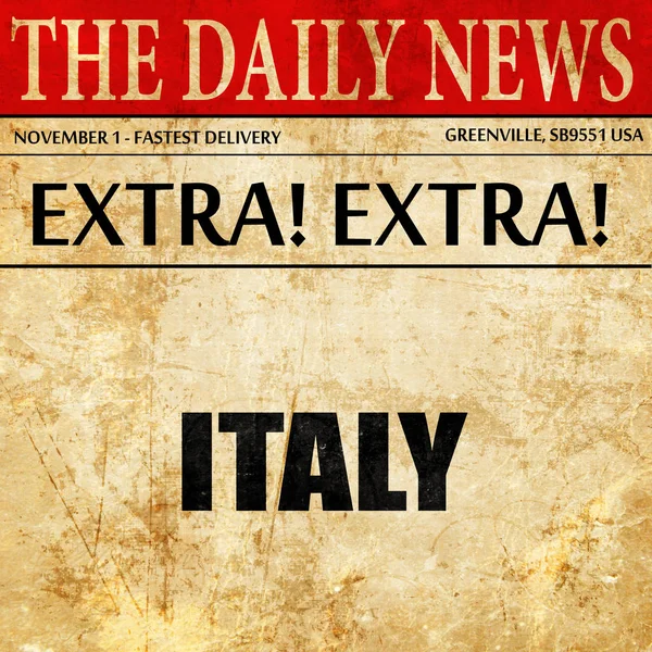Saluti dall'Italia, testo dell'articolo di giornale — Foto Stock