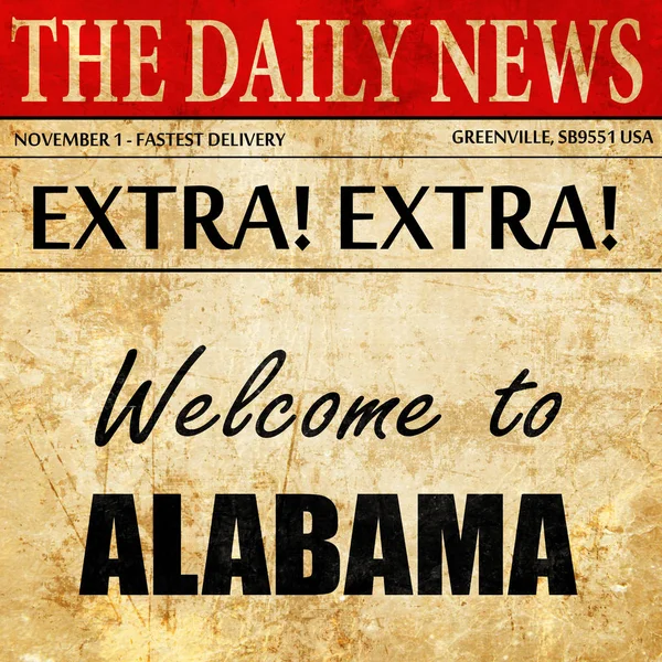 Welkom in alabama, krant artikel tekst — Stockfoto