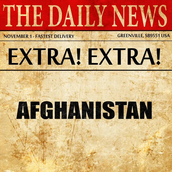 Greetings from afghanistan, newspaper article text — Stock Photo, Image