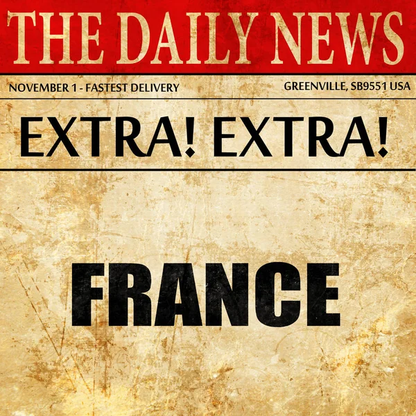 Χαιρετίσματα από τη Γαλλία, το κείμενο του άρθρου εφημερίδας — Φωτογραφία Αρχείου