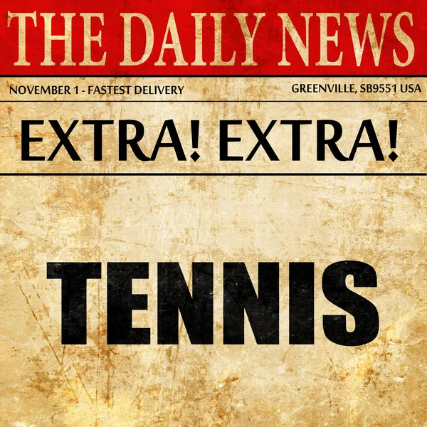 Señal de tenis fondo, texto del artículo de periódico — Foto de Stock