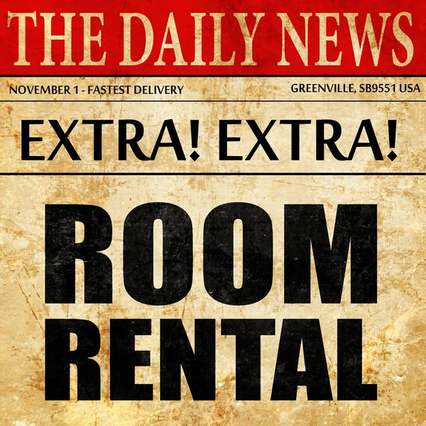 room rental, newspaper article text