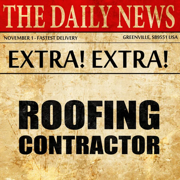 Roofing contractor, newspaper article text — Stock Photo, Image