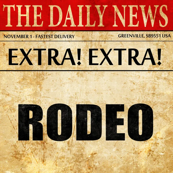 Rodeo, newspaper article text — Stock Photo, Image