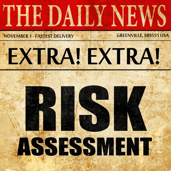 Oceny ryzyka, tekst artykułu gazety — Zdjęcie stockowe