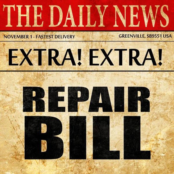 repair bill, newspaper article text