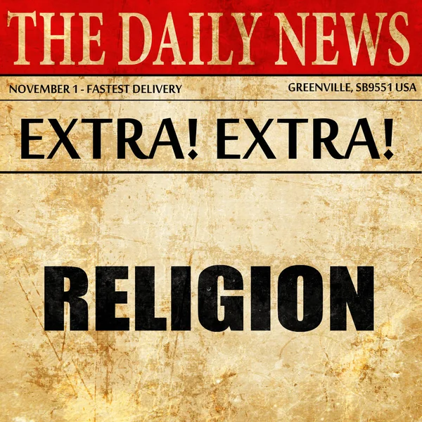 Náboženství, text článku novin — Stock fotografie