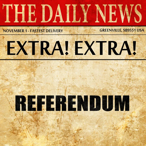 Népszavazás, újság cikk szövege — Stock Fotó