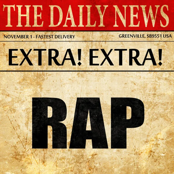 Rap music, artigo de jornal texto — Fotografia de Stock