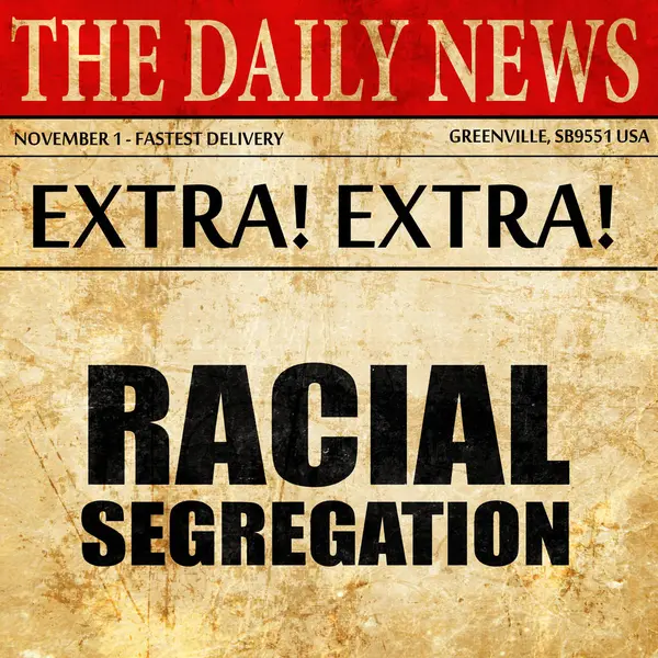 Φυλετικών segragation, κείμενο άρθρου εφημερίδας — Φωτογραφία Αρχείου