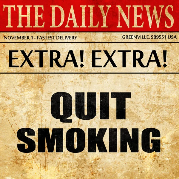 Dejar de fumar, texto del artículo del periódico — Foto de Stock