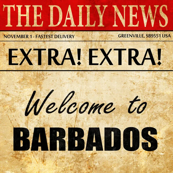 Bienvenido a barbados, texto del artículo del periódico —  Fotos de Stock