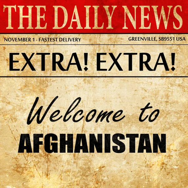 Bienvenido a Afganistán, texto del artículo del periódico — Foto de Stock