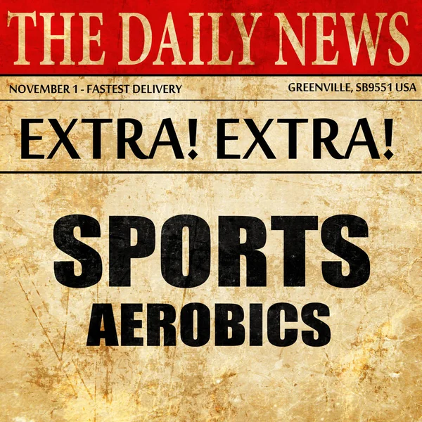 Sports aerobics logga bakgrund, tidningen artikel text — Stockfoto