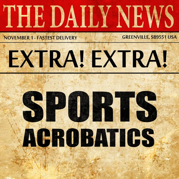 sports acrobatics sign background, newspaper article text