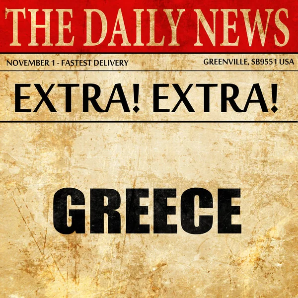 Saudações da Grécia, artigo de jornal texto — Fotografia de Stock