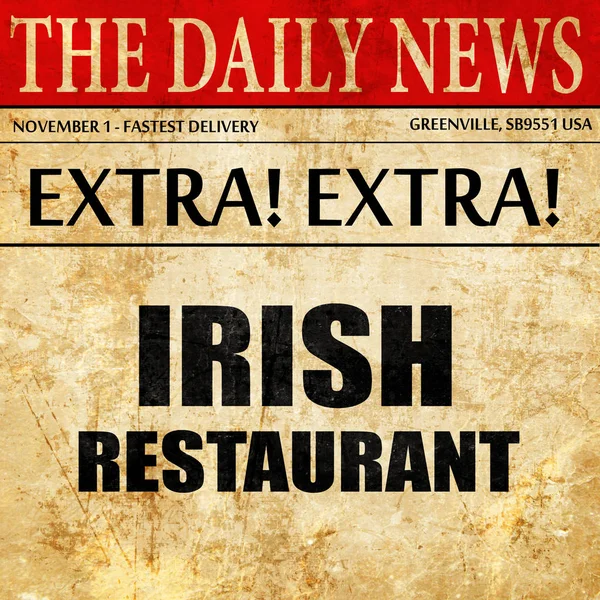 Délicieuse cuisine irlandaise, texte d'article de journal — Photo