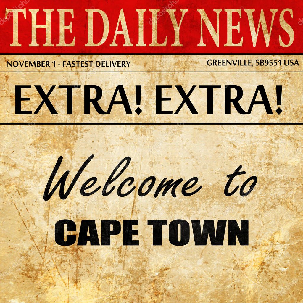 to cape town, newspaper article text — Stock Photo © ellandar