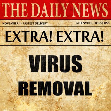 Virus removal background, newspaper article text clipart