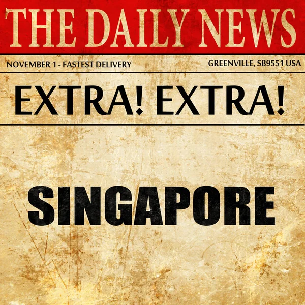 シンガポール、新聞記事のテキスト — ストック写真