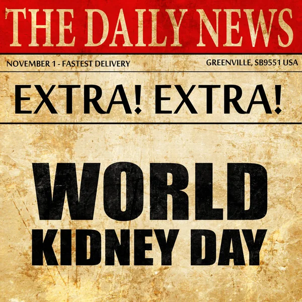 world kidney day, newspaper article text