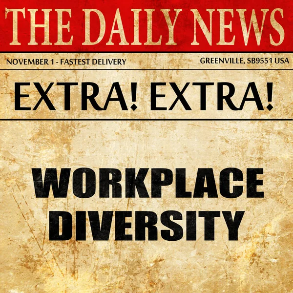 Workplace diversity, newspaper article text — Stock Photo, Image