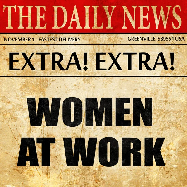 Женщины на работе, газетные статьи текст — стоковое фото