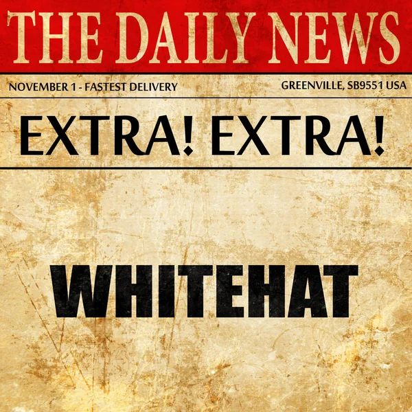 Whitehat, текст статьи в газете — стоковое фото