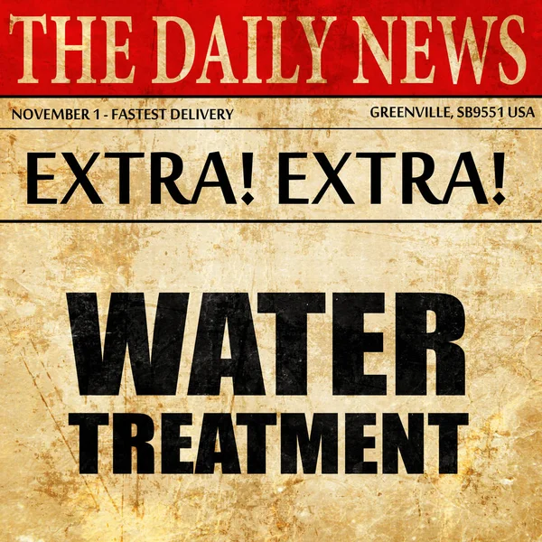 Traitement de l'eau, article de journal texte — Photo