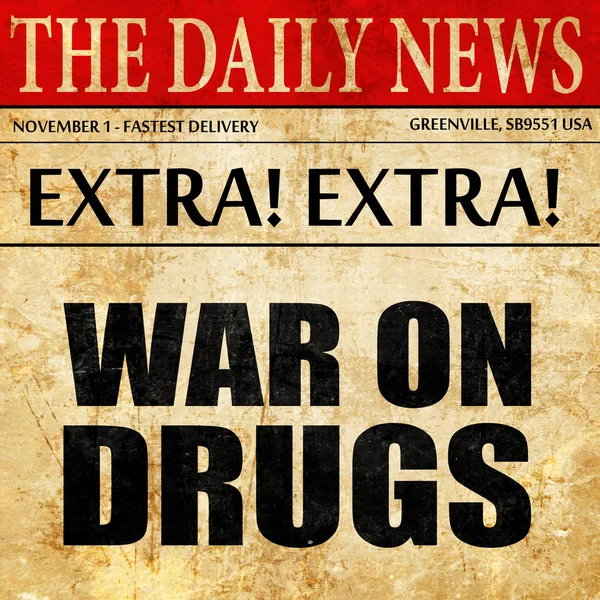 Guerra alla droga, articolo di giornale testo — Foto Stock