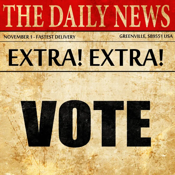 Votazione, articolo di giornale testo — Foto Stock