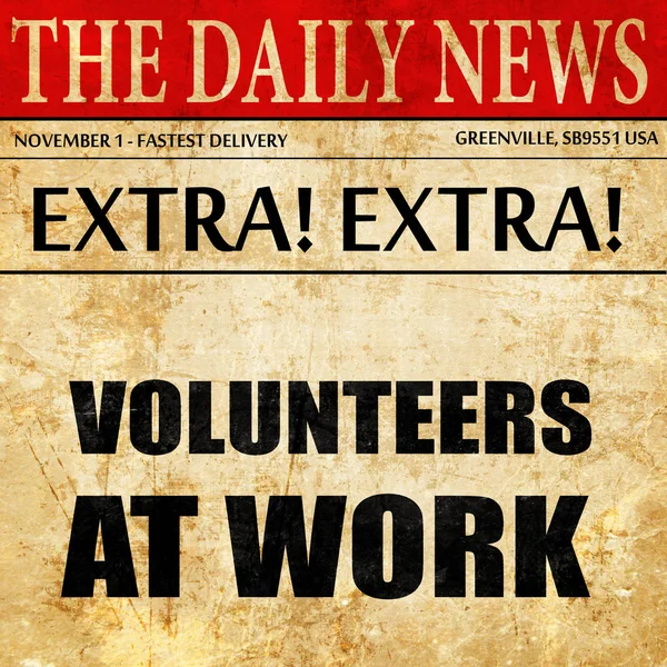 Εθελοντής στην εργασία, κείμενο άρθρου εφημερίδας — Φωτογραφία Αρχείου