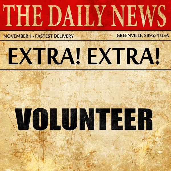 Volunteer, newspaper article text — Stock Photo, Image