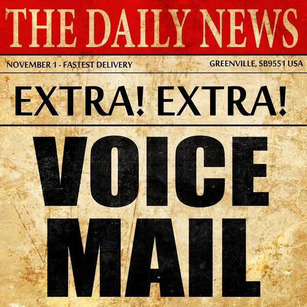 Voicemail, krant artikel tekst — Stockfoto