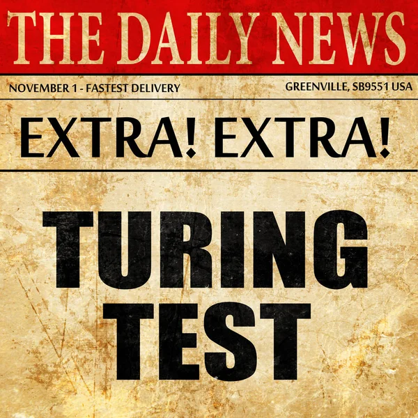 Turing-test, krant artikel tekst — Stockfoto