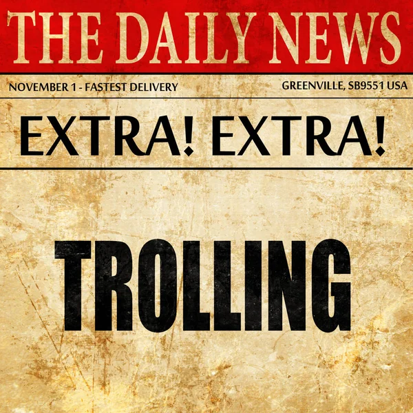 Trolling Internet Hintergrund, Zeitungsartikel Text — Stockfoto