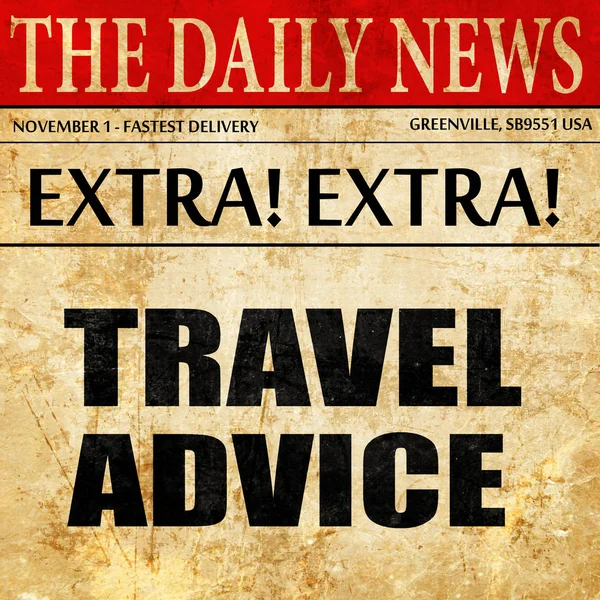 Consigli di viaggio, articolo di giornale testo — Foto Stock