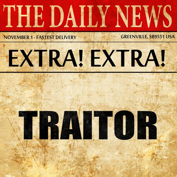 Traitor, newspaper article text — Stock Photo, Image