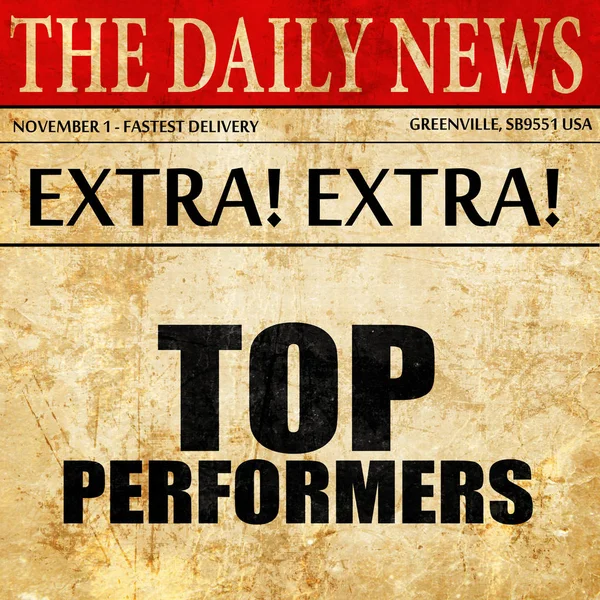 Top performers, newspaper article text — Stock Photo, Image