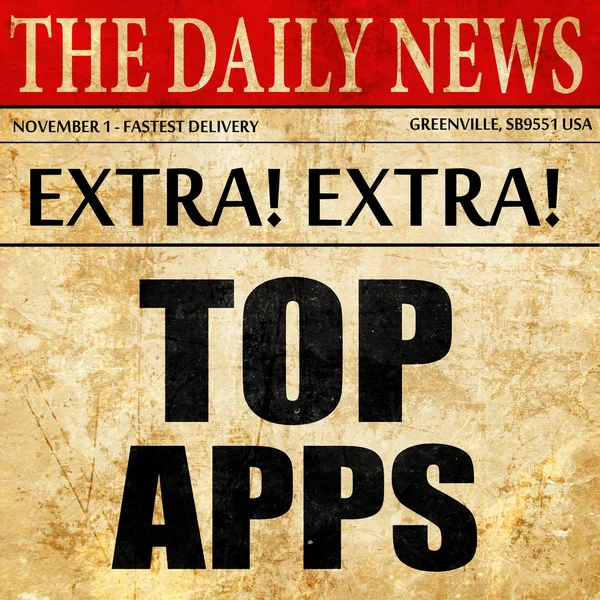 Top apps, krant artikel tekst — Stockfoto
