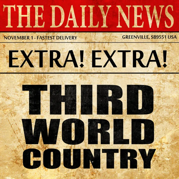 Kraju trzeciego świata, tekst artykułu gazety — Zdjęcie stockowe