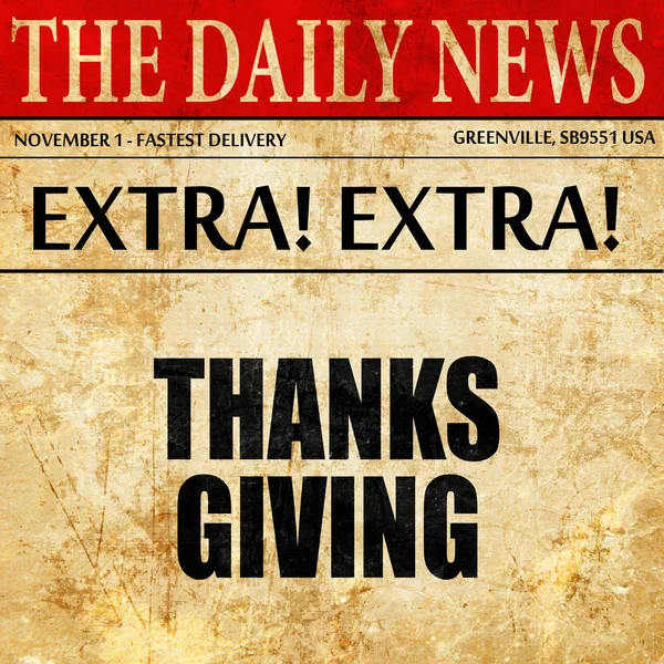 Thanksgiving, tidningen artikel text — Stockfoto