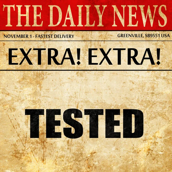 Testade logga bakgrund, tidningen artikel text — Stockfoto