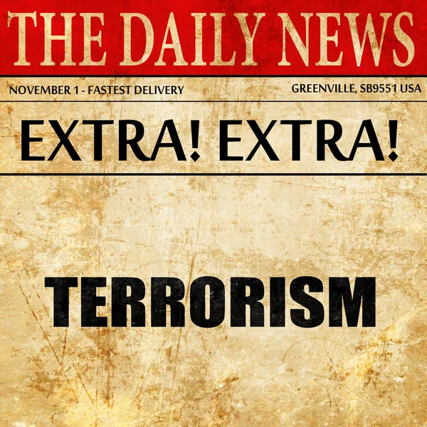 Terrorisme, krant artikel tekst — Stockfoto